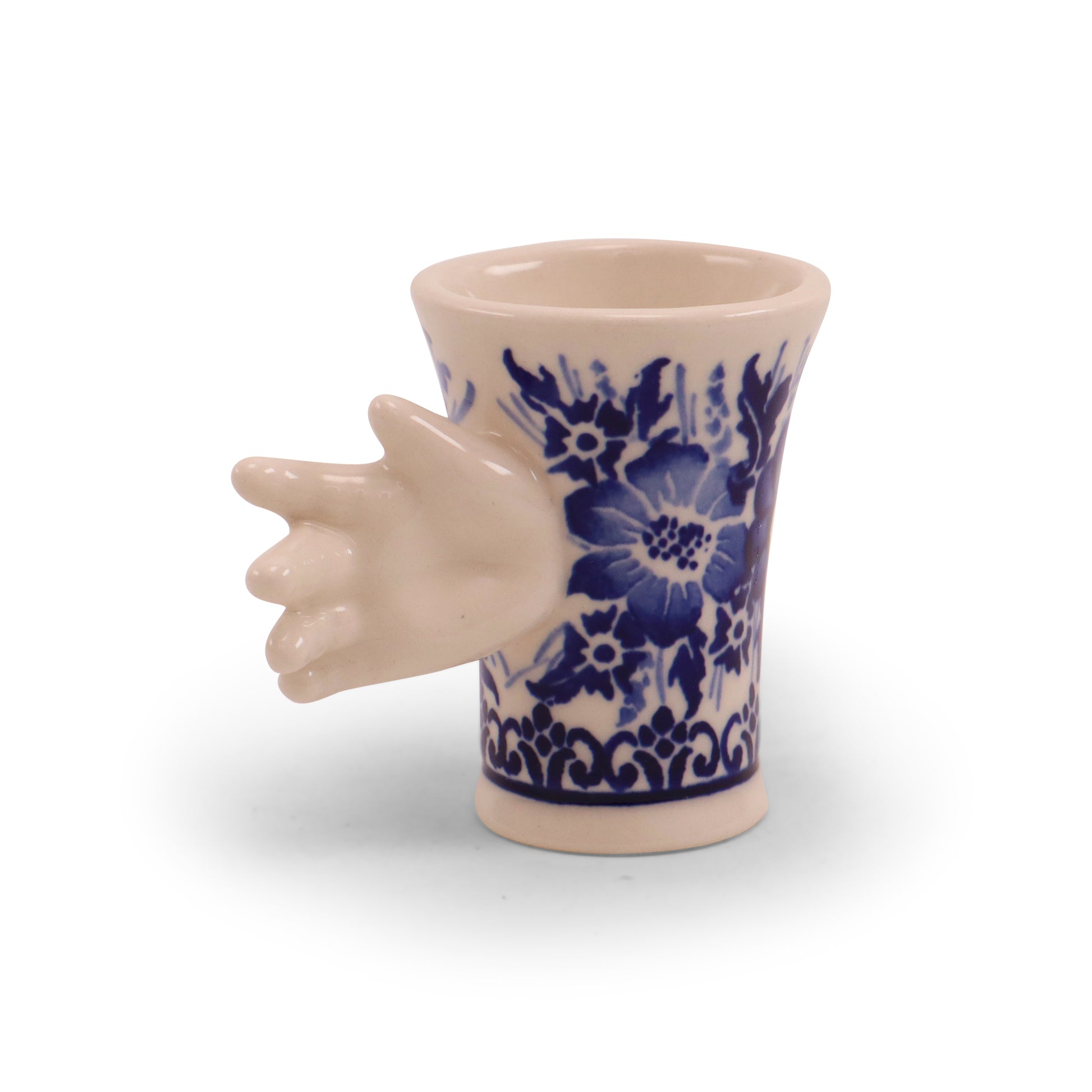 Friendly Shot Glass.Pattern: Cobalt Meadow