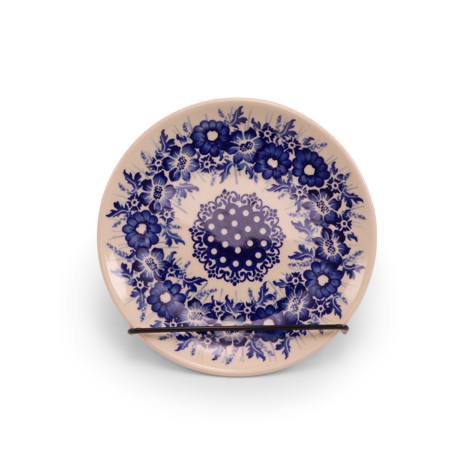 7.5" Dessert Plate.Pattern: Cobalt Meadow