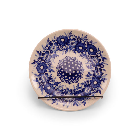 7.5" Dessert Plate.Pattern: Cobalt Meadow