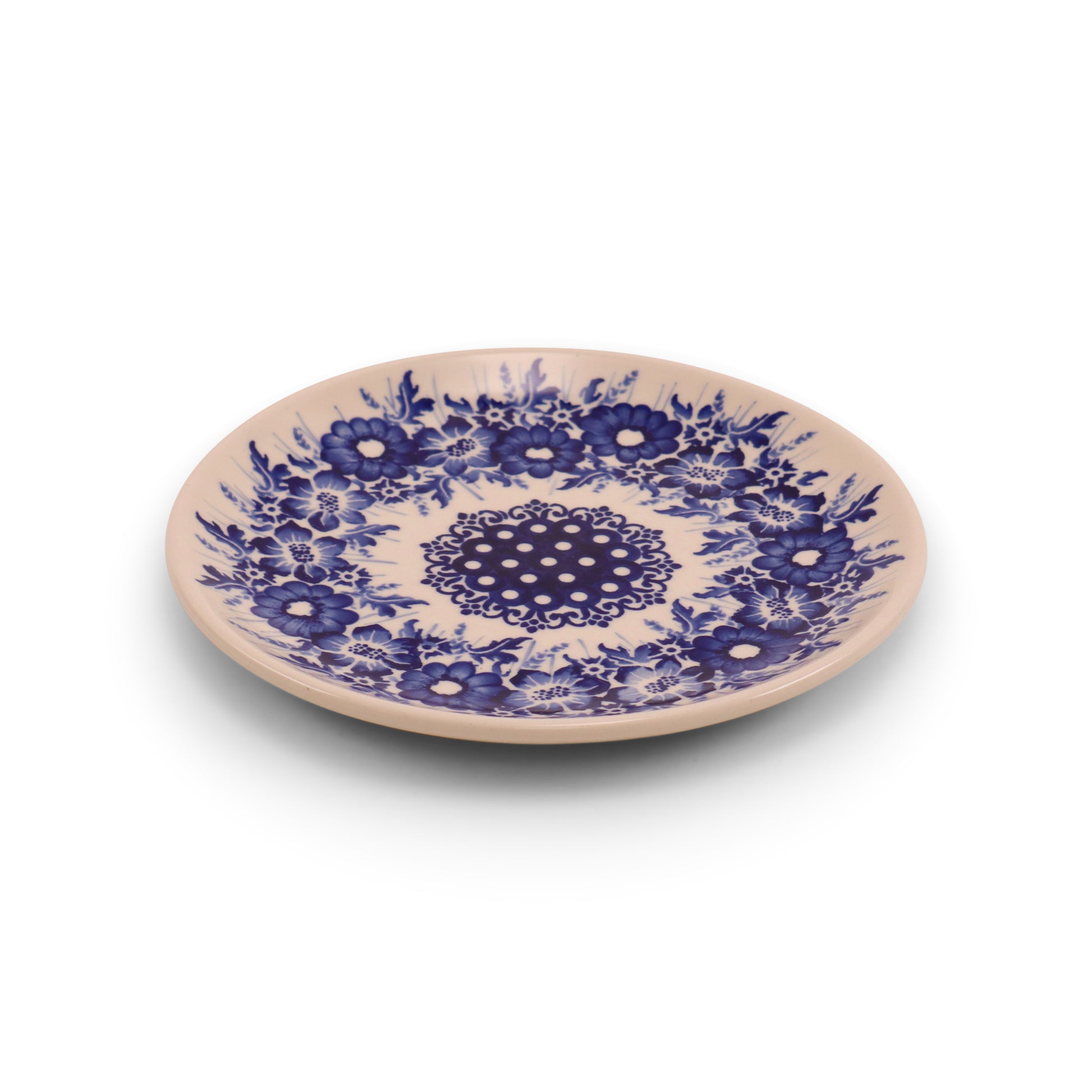 7.5" Dessert Plate.Pattern: Cobalt Meadow