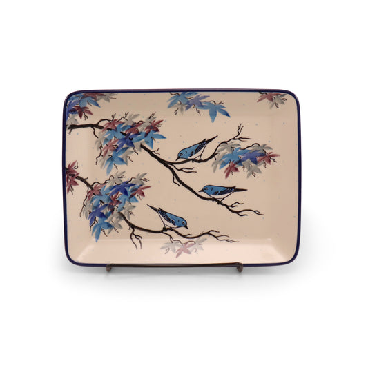 9.5"x7" Rectangular Tray.Pattern: Blue Maple