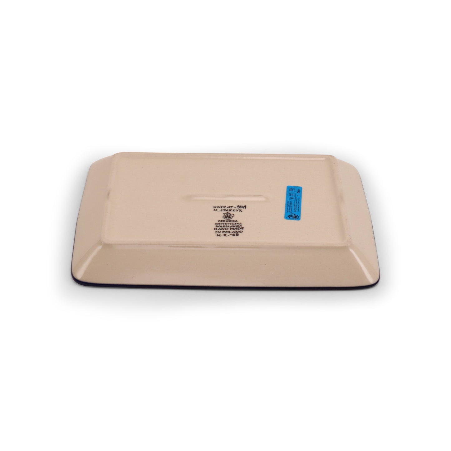 9.5"x7" Rectangular Tray.Pattern: Kiwi Flower
