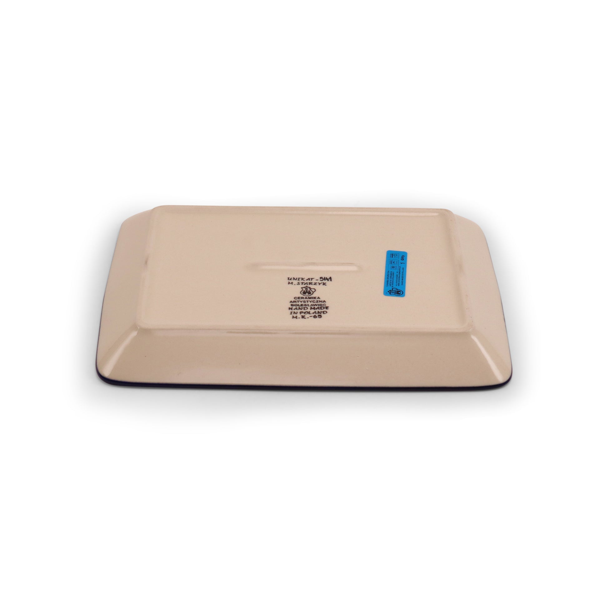 9.5"x7" Rectangular Tray.Pattern: Kiwi Flower