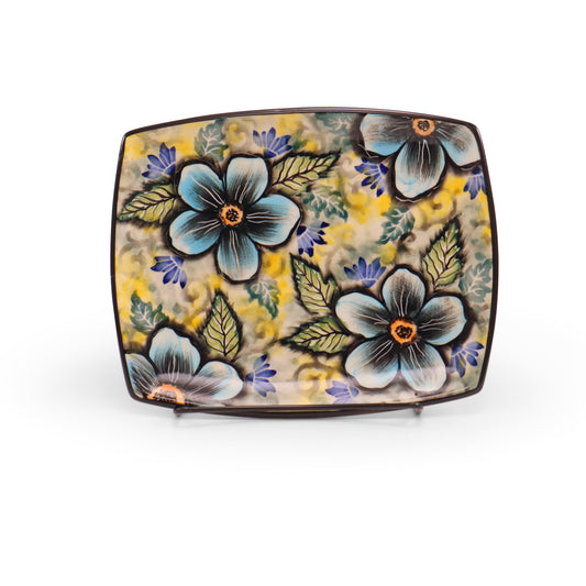 8.5"x7" Rectangular Plate LE.Pattern: KY Blue