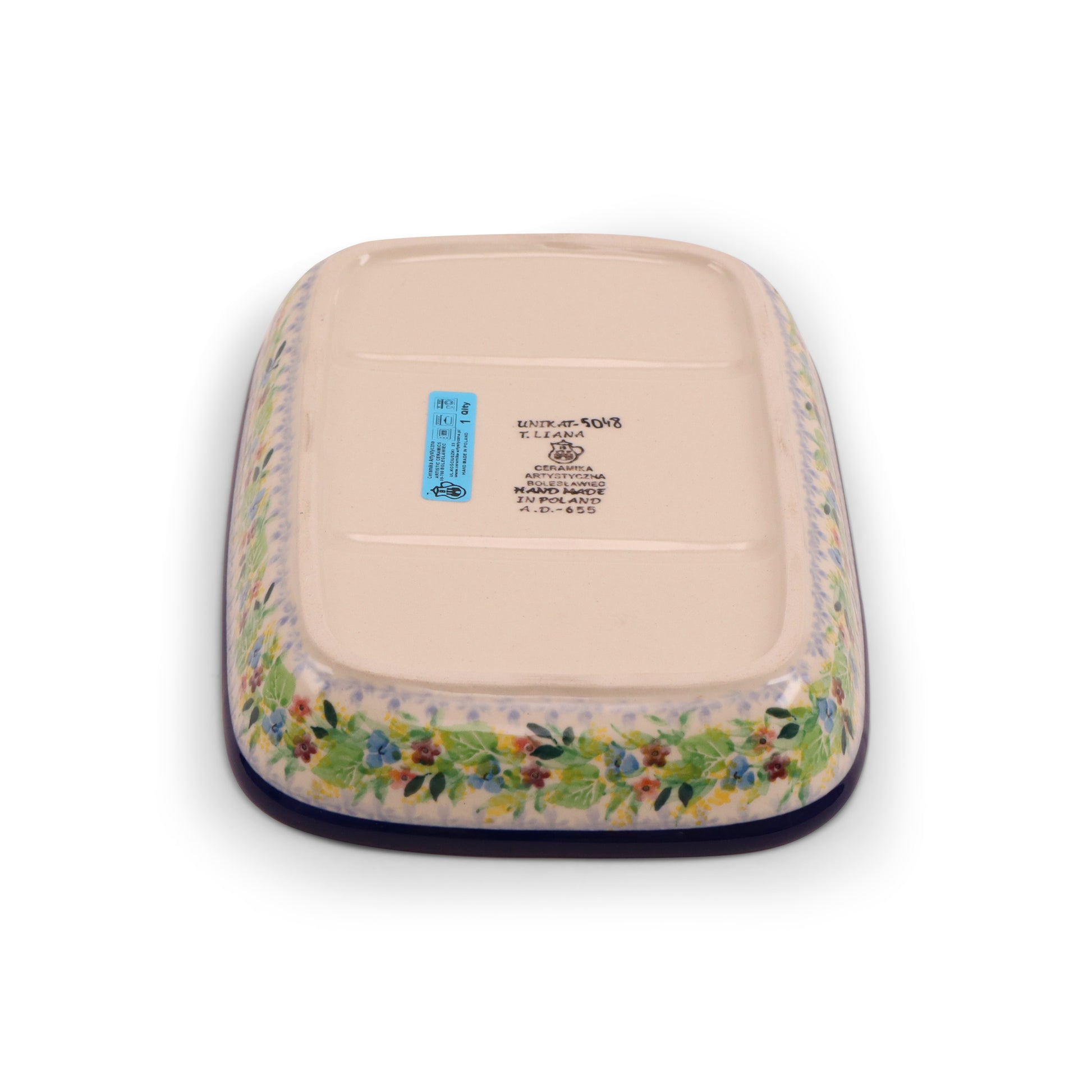 9.5"x7"x1" Rectangular Divided Platter.Pattern: Hydrangea