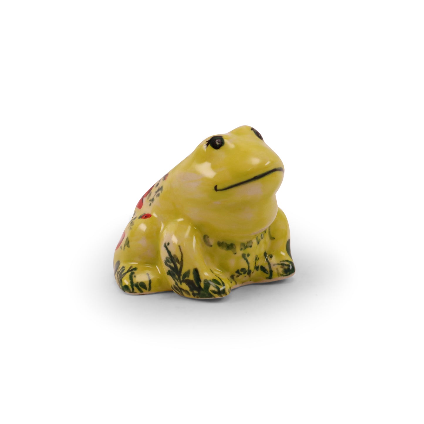 4"x3" Frog Figurine. Pattern: Poppy Field