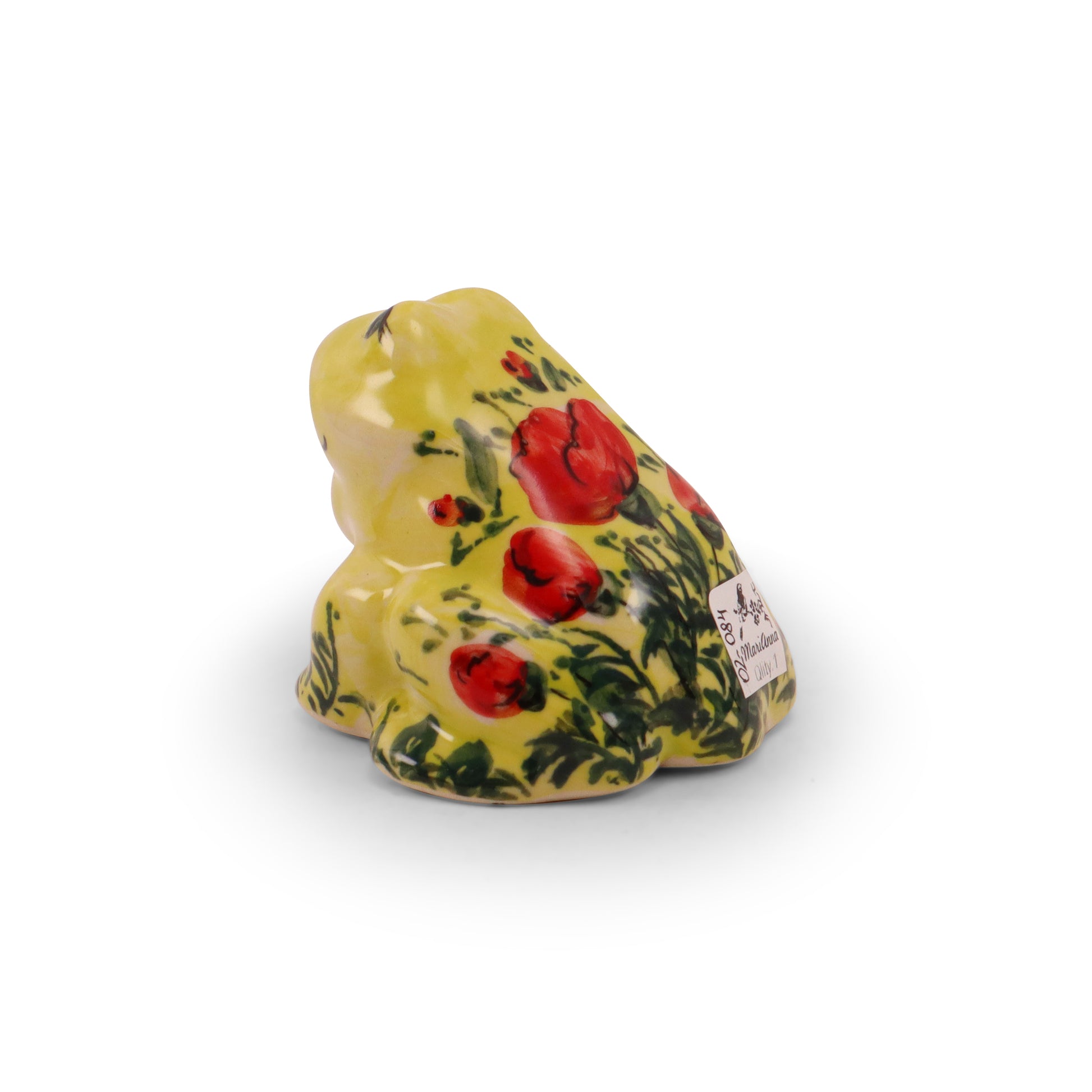 4"x3" Frog Figurine. Pattern: Poppy Field