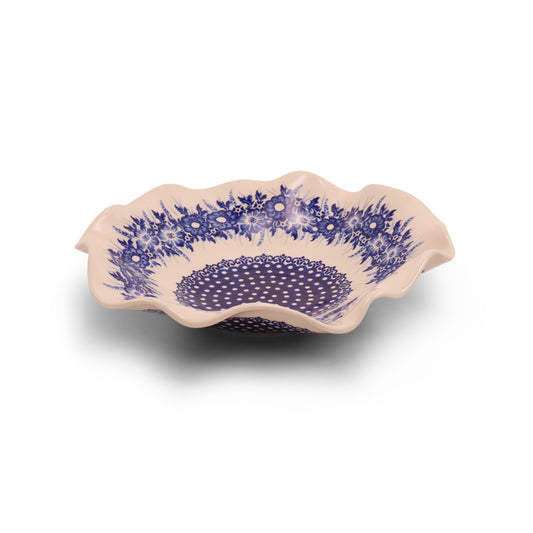 11" Wavy Shallow Bowl.Pattern: Bright Bouquet
