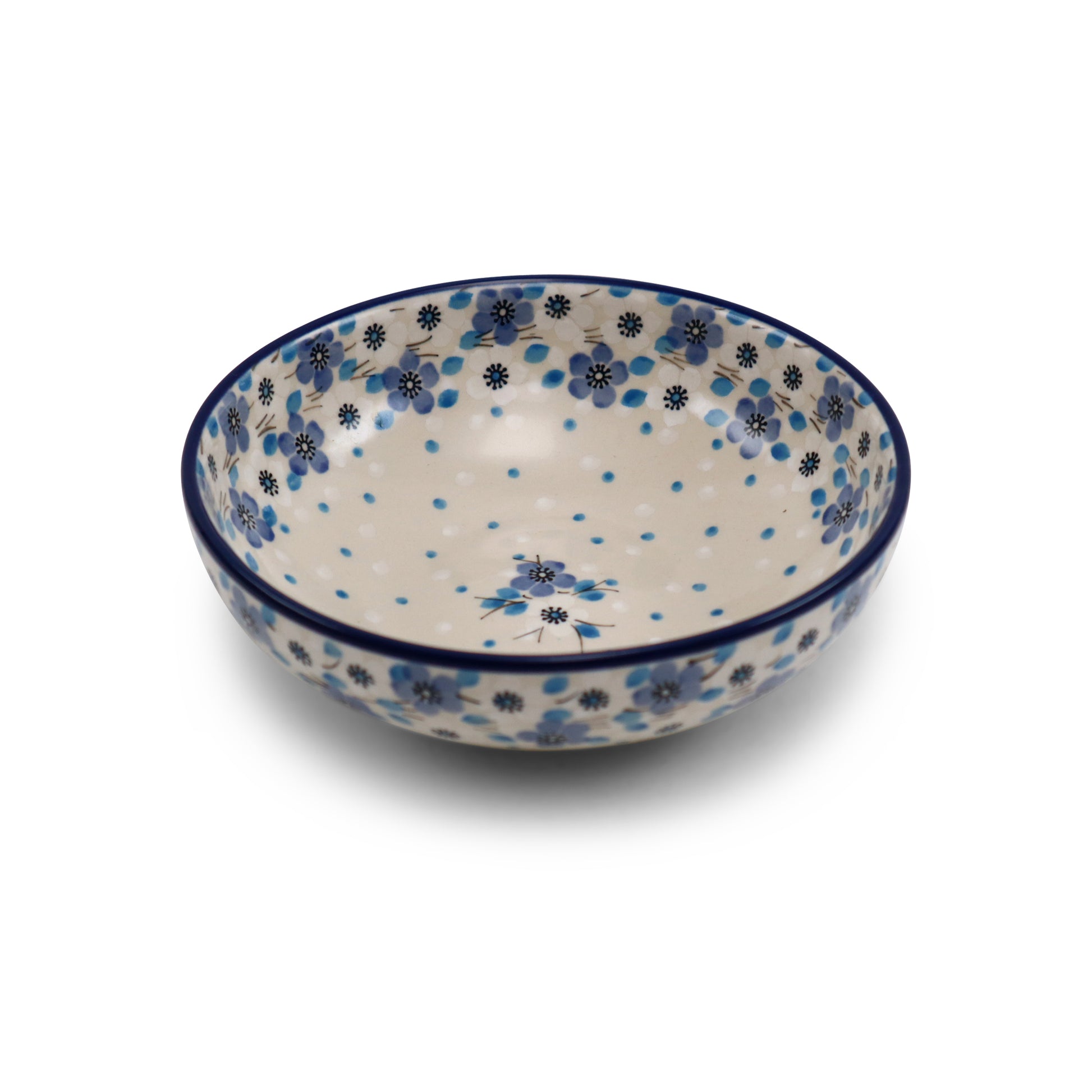 6.5"x3" Round Shallow Bowl.Pattern: Forget Me Not