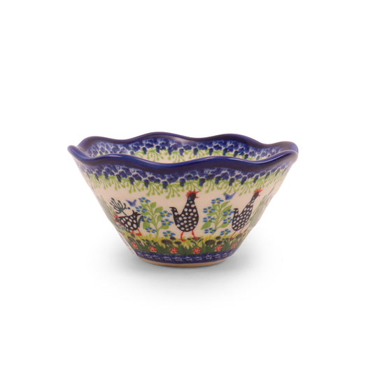 6" Small Viki Bowl. Pattern: Polish Chicken