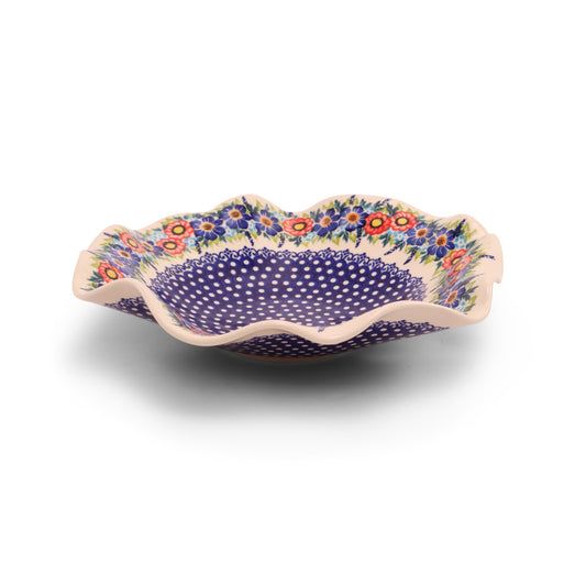 11" Wavy Shallow Bowl.Pattern: Summer Crown