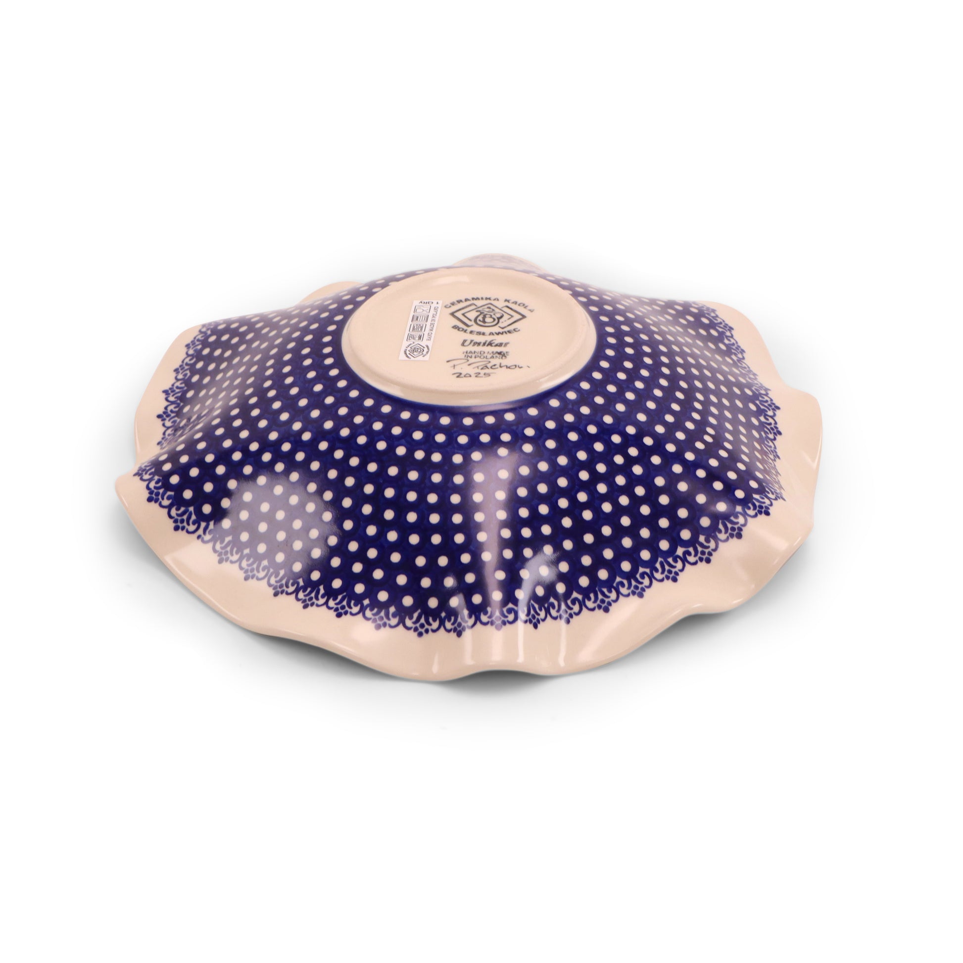 11" Wavy Shallow Bowl.Pattern: Summer Crown