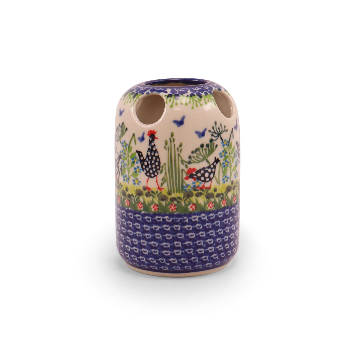 3.5"x5" Toothbrush Holder. Pattern: Polish Chicken