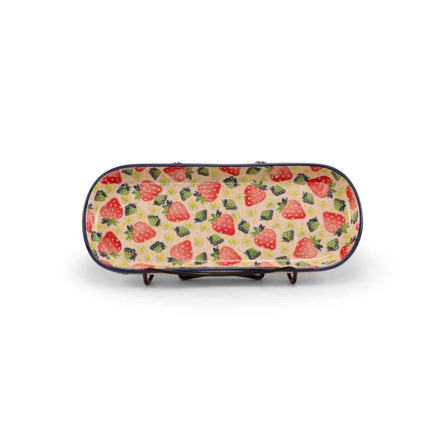 10"x4.5" Tray. Pattern: Strawberry Fest