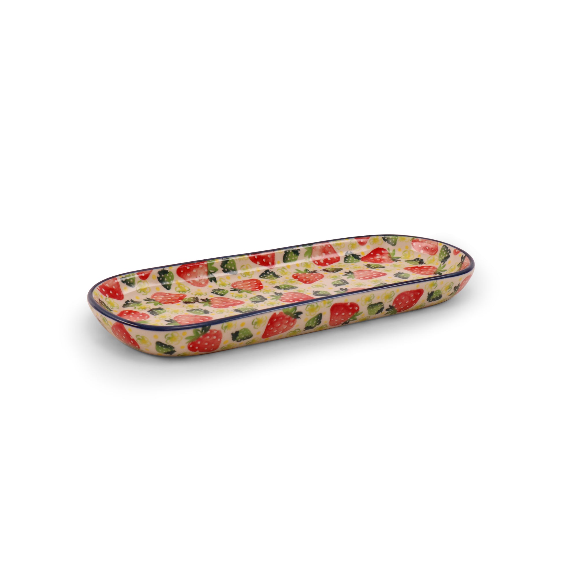 10"x4.5" Tray. Pattern: Strawberry Fest