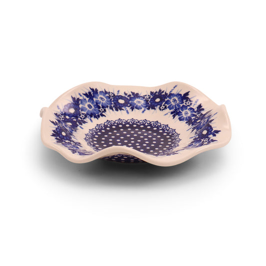 9" Wavy Shallow Bowl.Pattern: Bright Bouquet