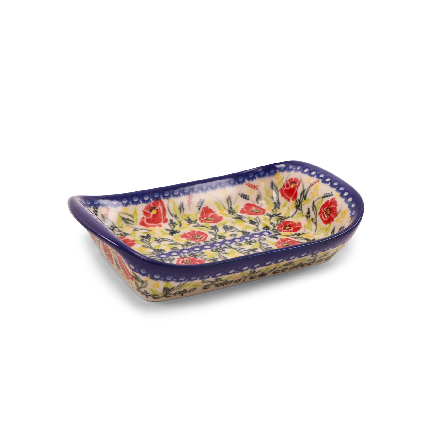 5.5"x9" Rectangular Tray with Handles. Pattern: On The Vine