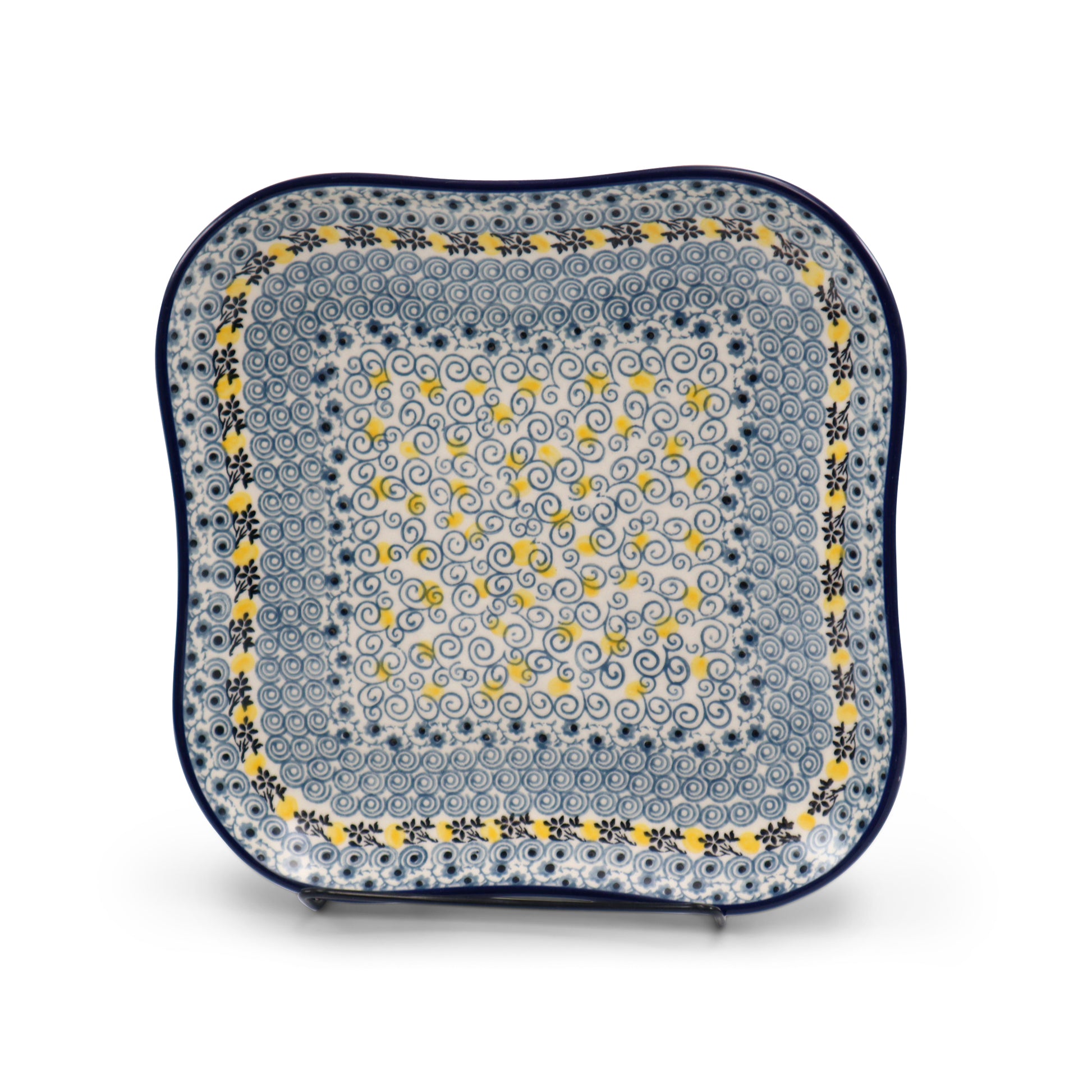 9.5" Square Plate.Pattern: Honeycomb