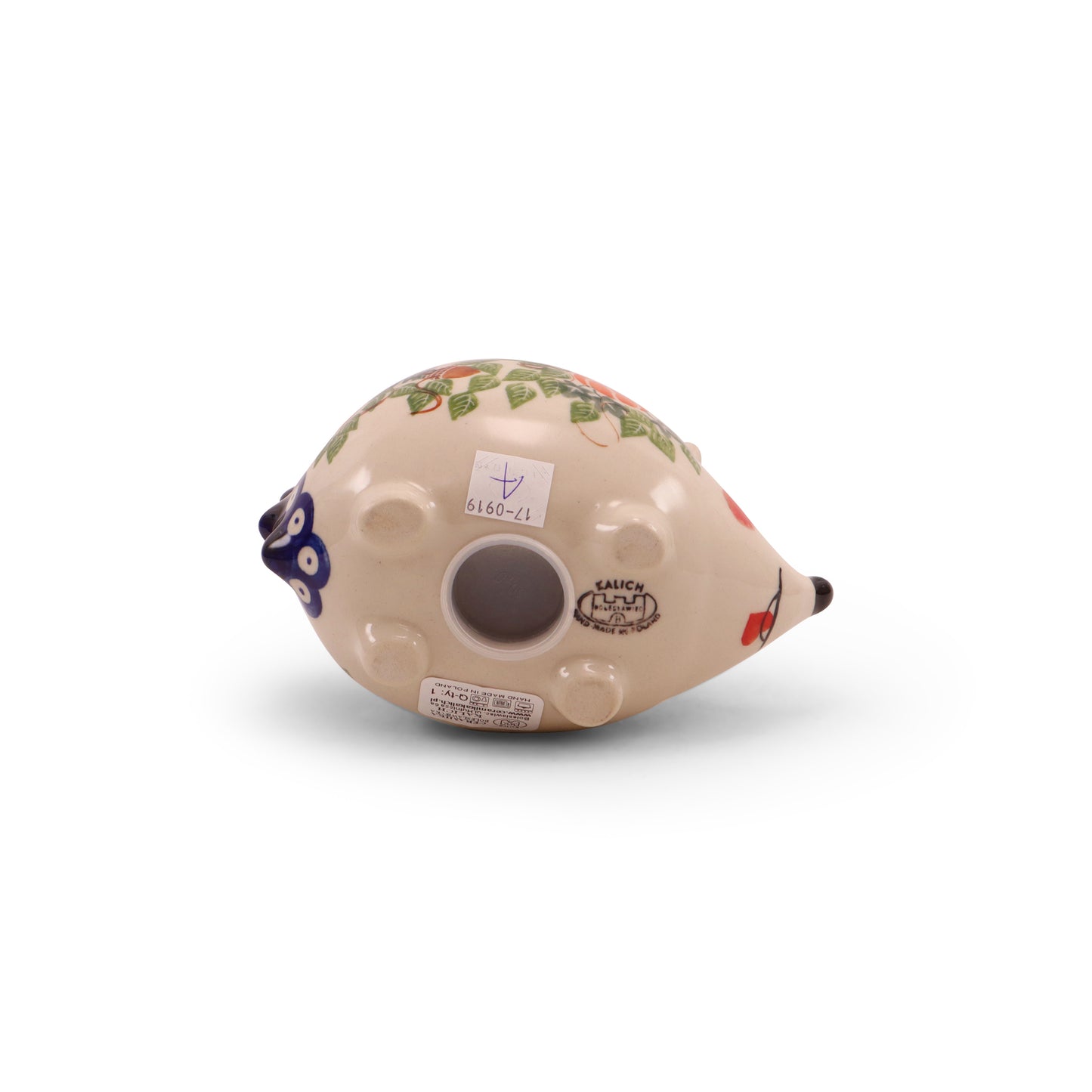 6"x4" Hedgehog Piggy Bank. Pattern: Fall Sunflower Blue