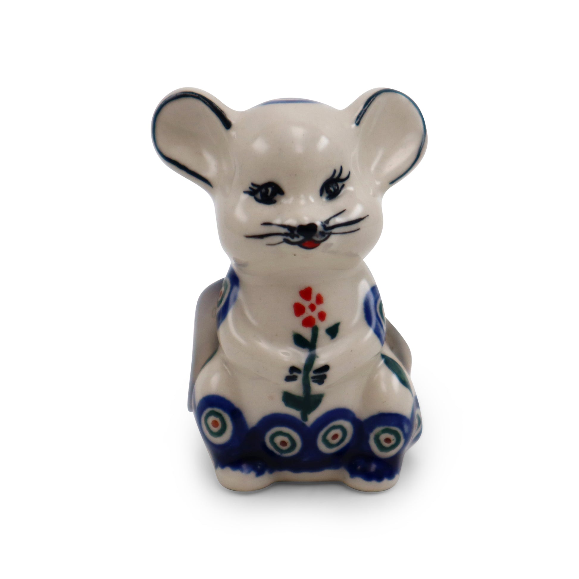 2.5"x1.5" Mouse Figurine.Pattern: Peacock Eye