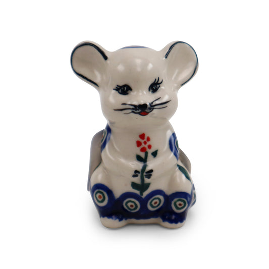 2.5"x1.5" Mouse Figurine.Pattern: Peacock Eye