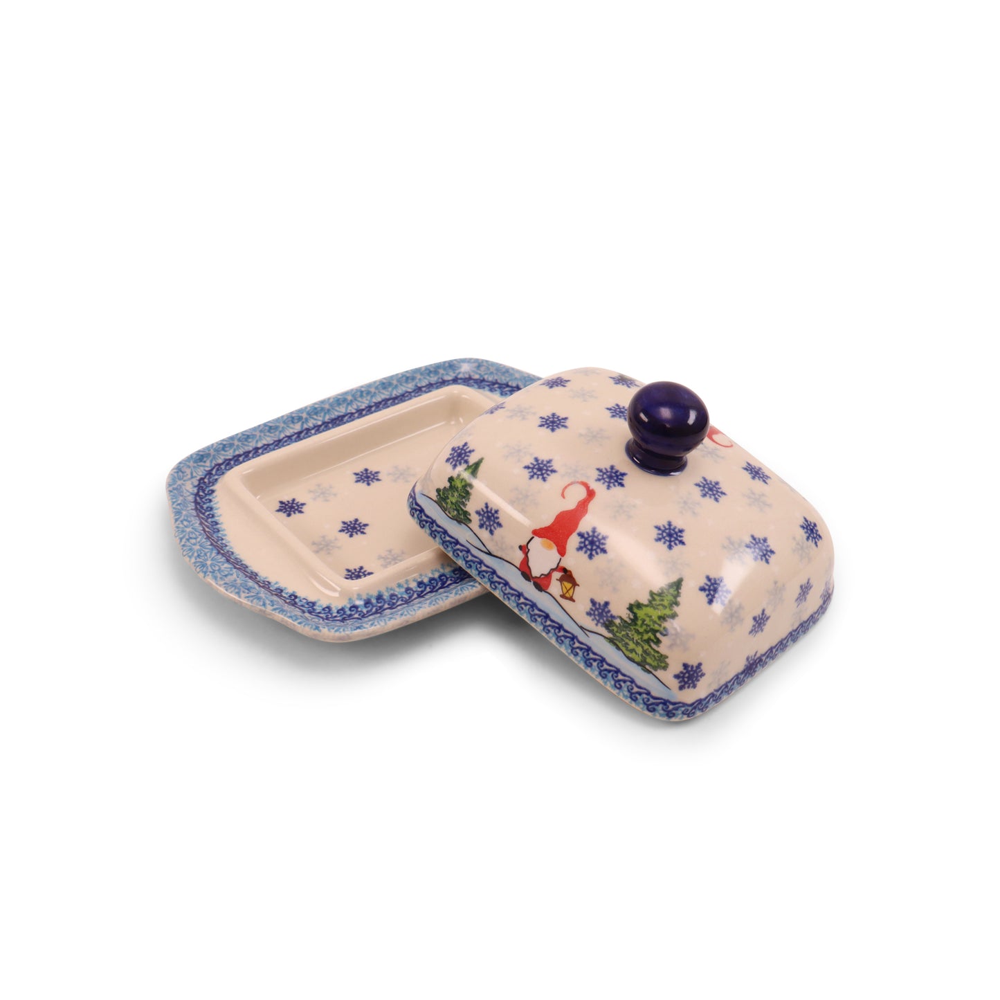 7"x5"x3" Butter Dish .Pattern: Gnome