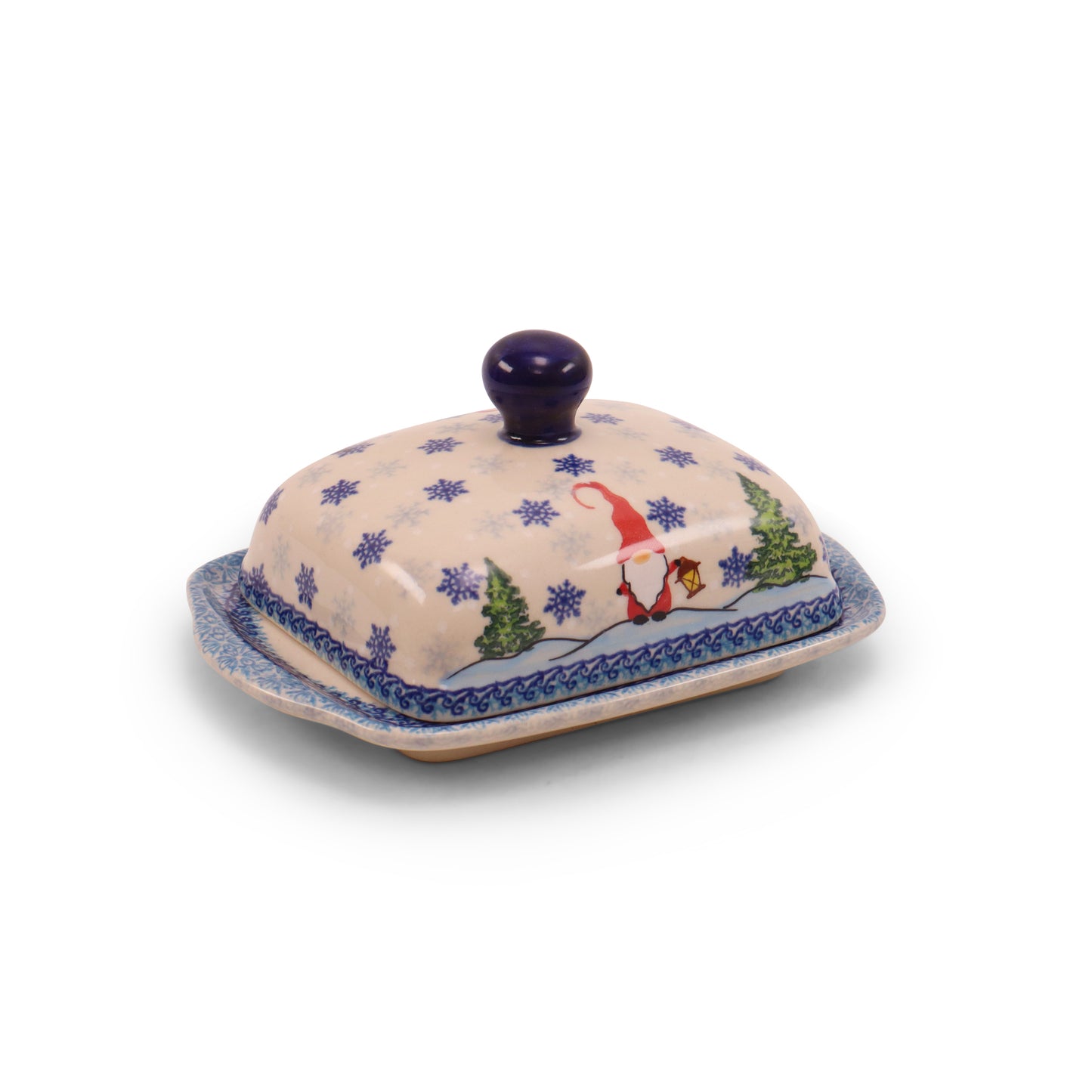 7"x5"x3" Butter Dish .Pattern: Gnome