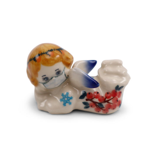 3"x2" Reclining Masked Angel Figurine LE.Pattern: Winter