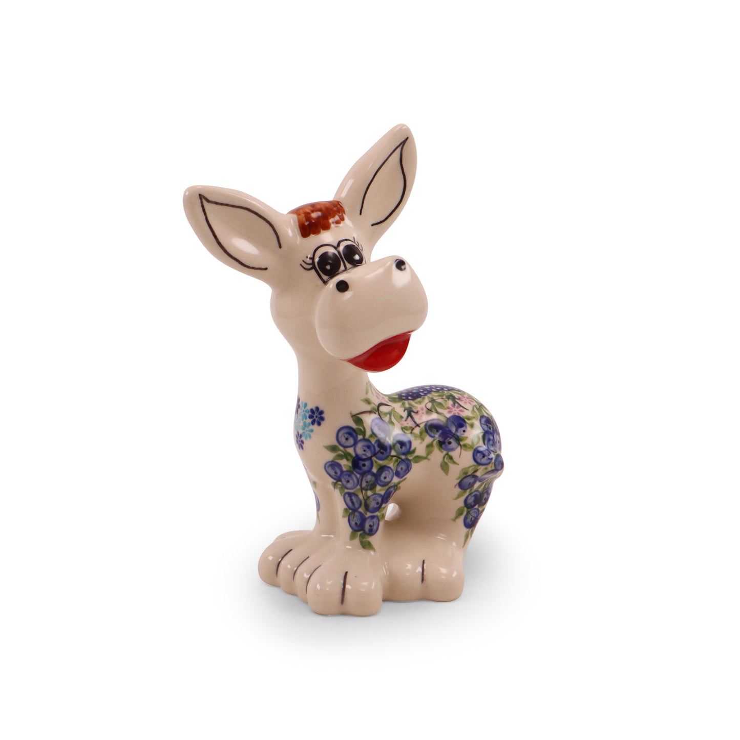 4"x8" Donkey Figurine. Pattern: Berry Pretty