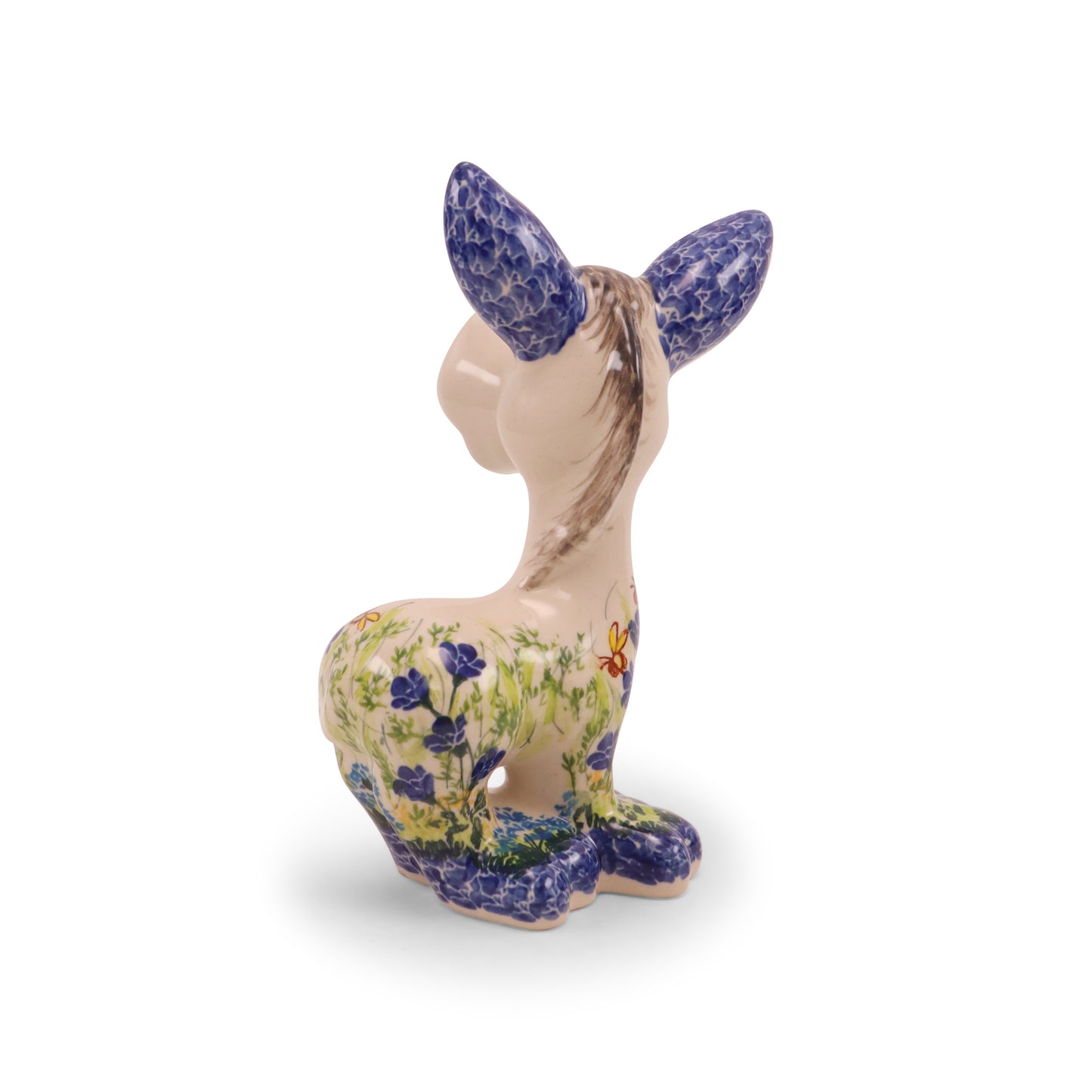 4"x8" Donkey Figurine. Pattern: Blue Nectar