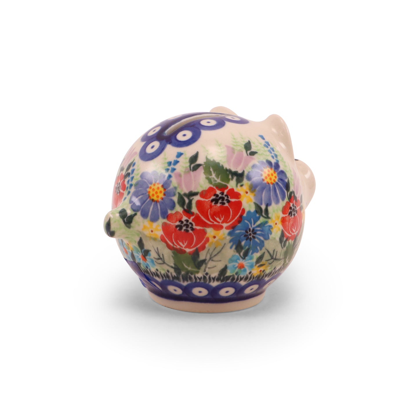 5"x3.5" Piggy Bank. Pattern: Beautiful Bouquet