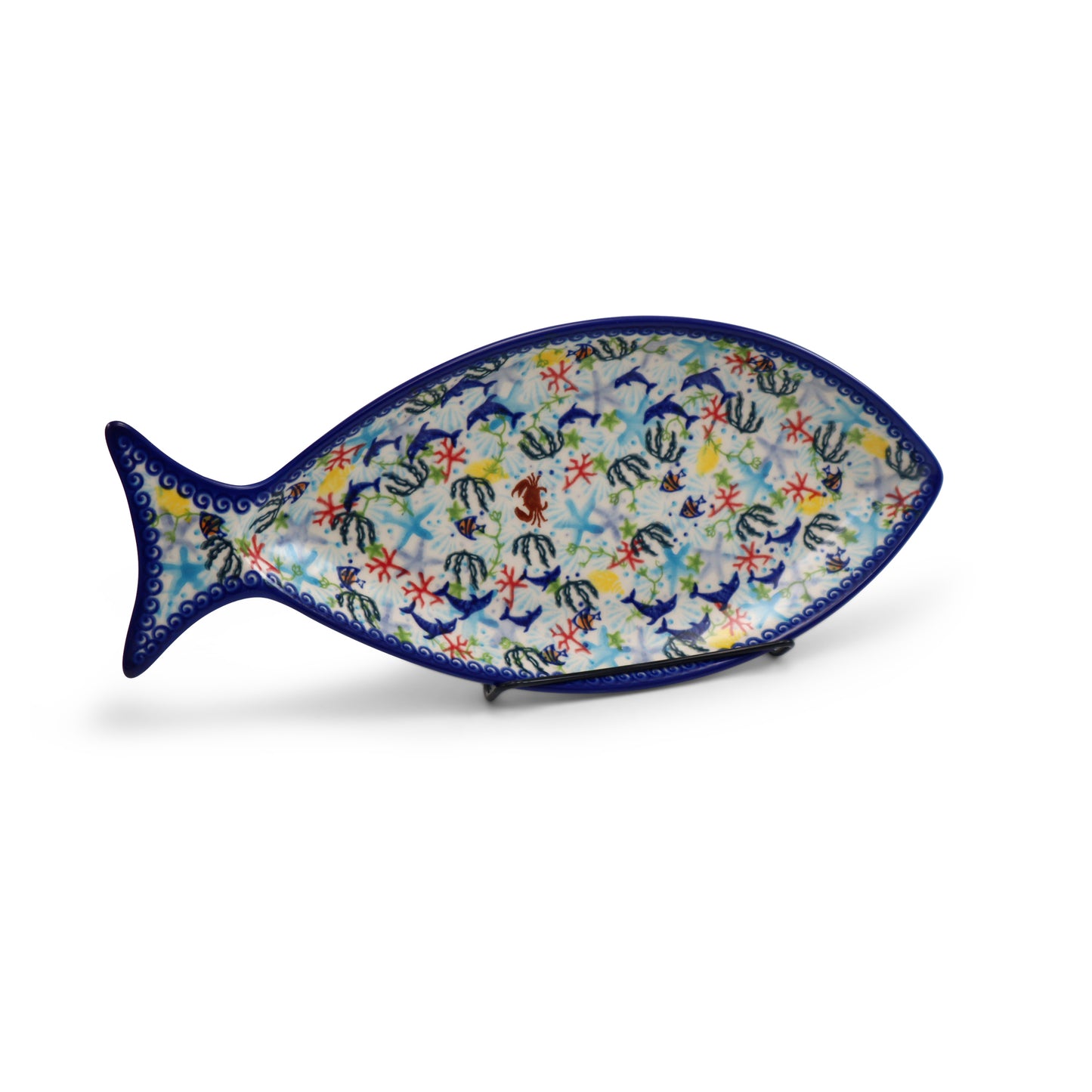 14.5"x6.5" Fish Platter.Pattern: Under The Sea