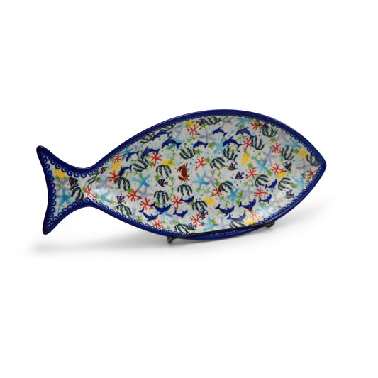 14.5"x6.5" Fish Platter.Pattern: Under The Sea