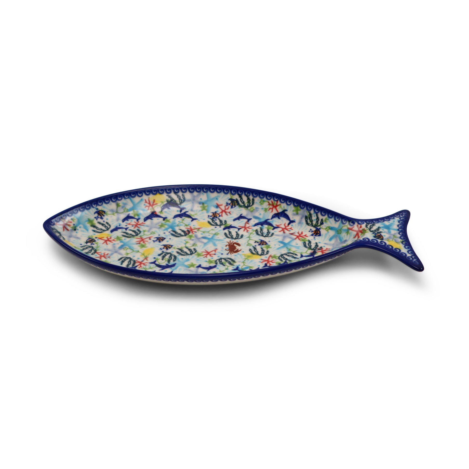 14.5"x6.5" Fish Platter.Pattern: Under The Sea