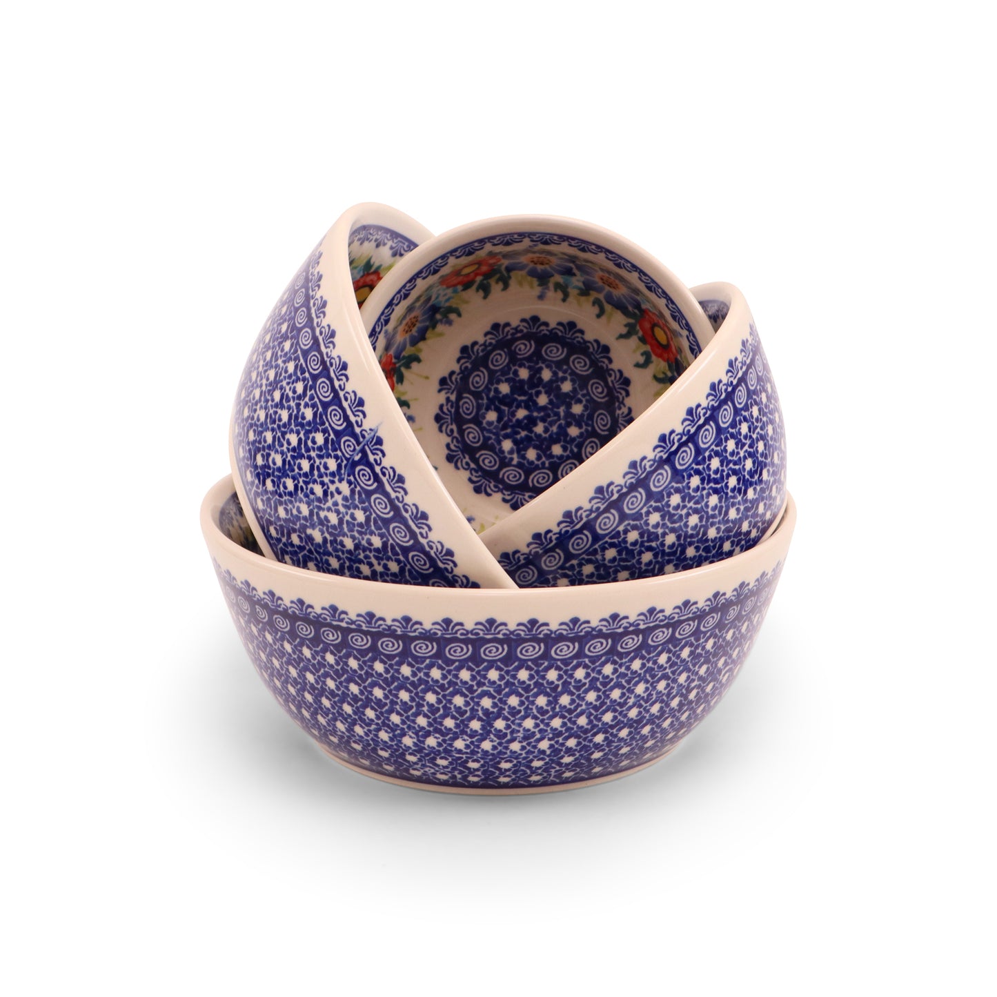 Round Nest Bowls Set of 4.Pattern: Summer Wreath