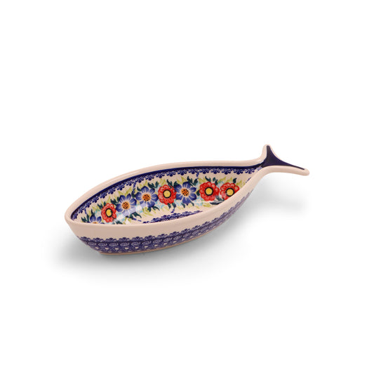 10"x4.5" Fish Bowl.Pattern: Summer Wreath