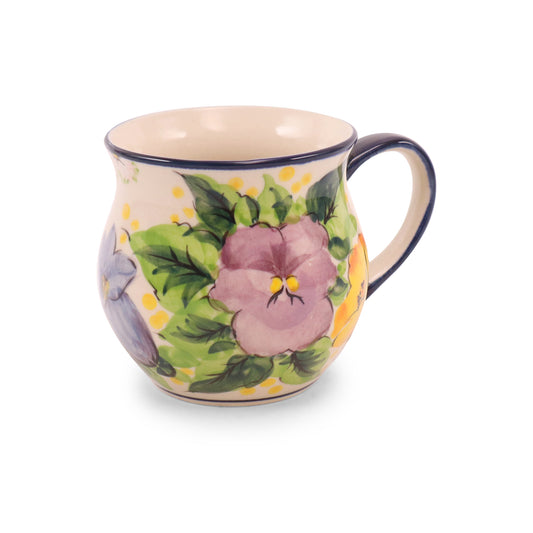 12oz Belly Mug. Pattern: Spring Serenade
