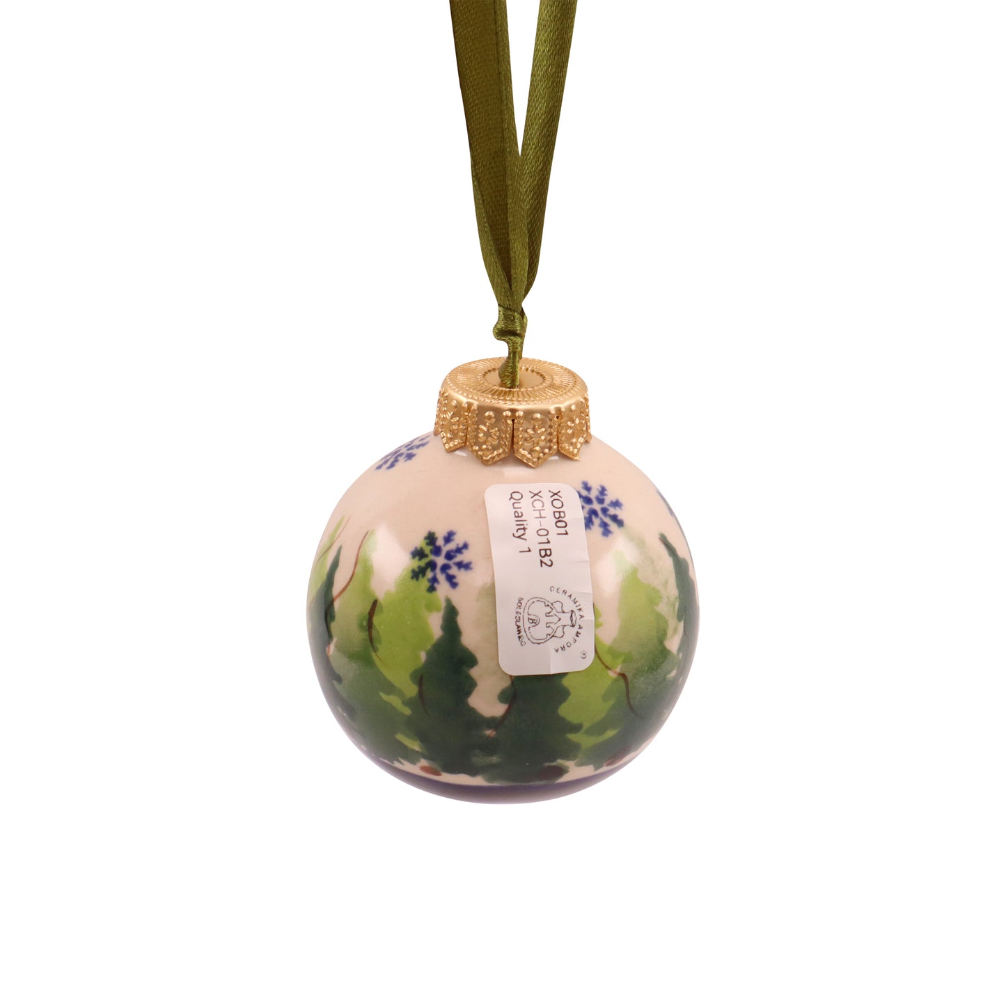 2.5" Round Ornament. Pattern: Forest Fir