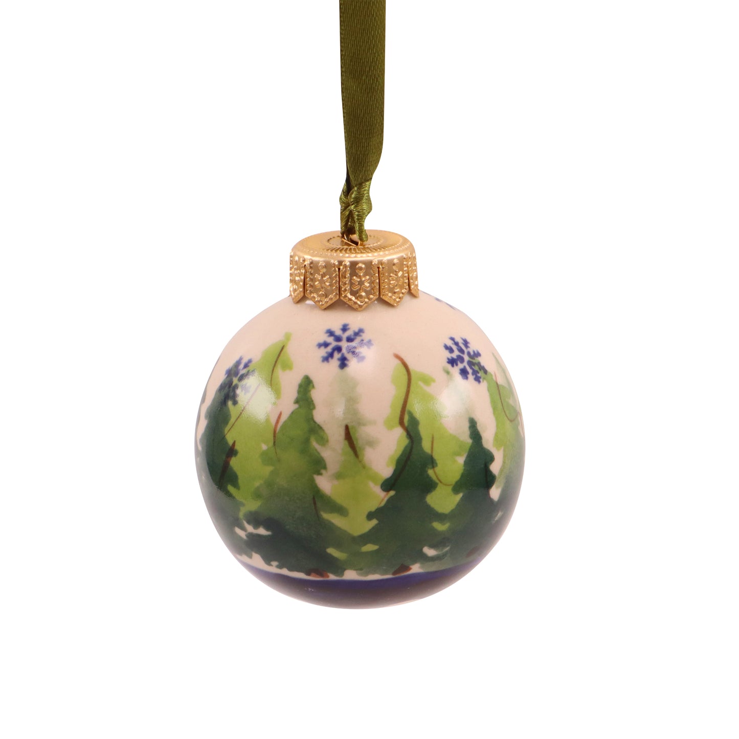 2.5" Round Ornament. Pattern: Forest Fir