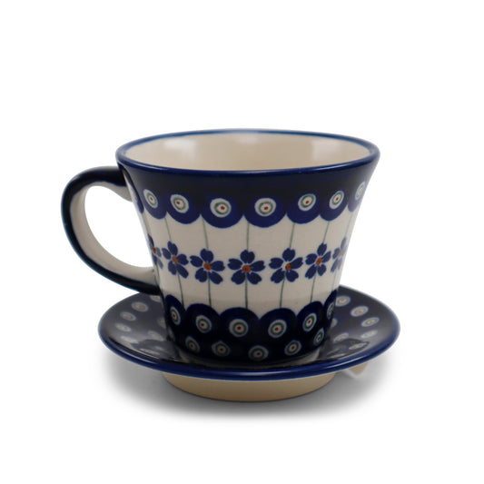 10oz Cup and Saucer  .Pattern: Flowering Peacock