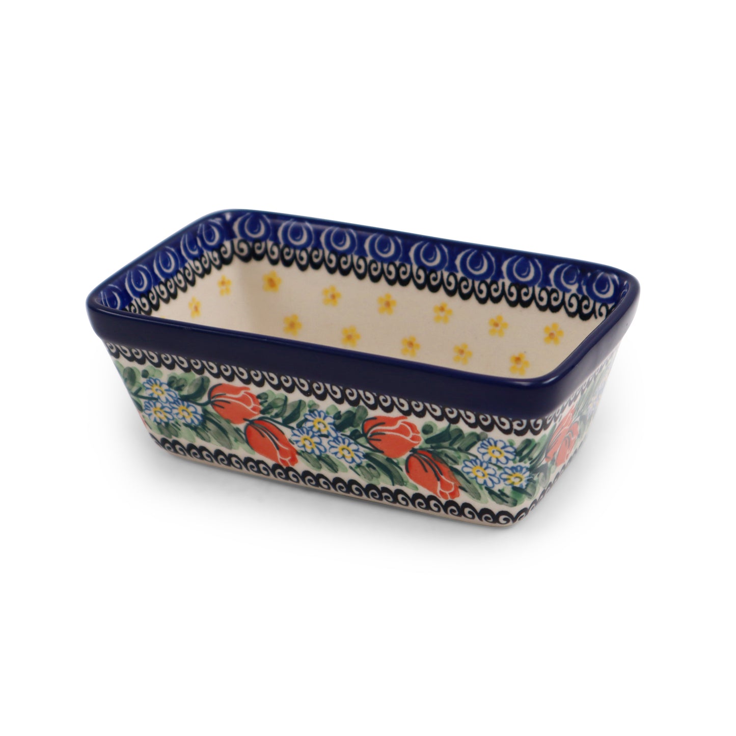 6"x3.5"x2" Loaf Baker.Pattern: Tulip Basket