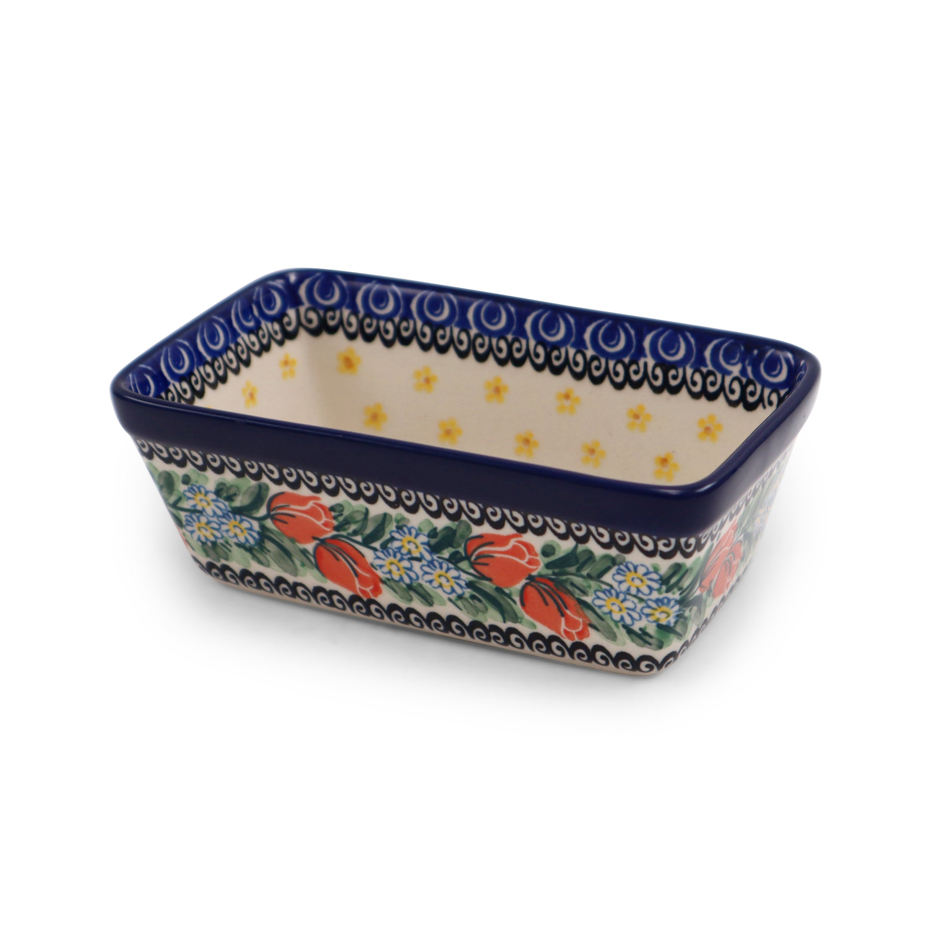 6"x3.5"x2" Loaf Baker.Pattern: Tulip Basket