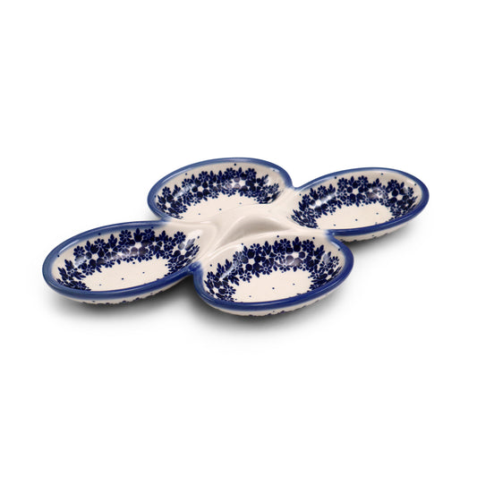 12"x7" Divided Tray.Pattern: Cobalt Charm