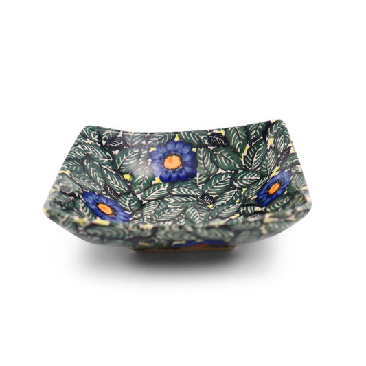 5"x5" Shallow Horn Bowl.Pattern: Green Charm