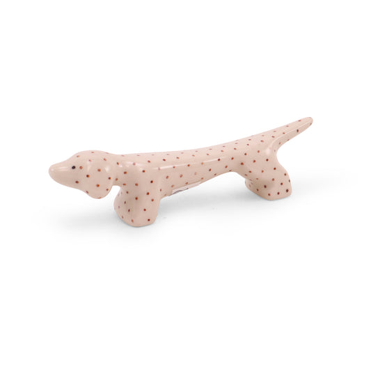 4.5" Long Dog Utensil Stand. Pattern: Gingerbread