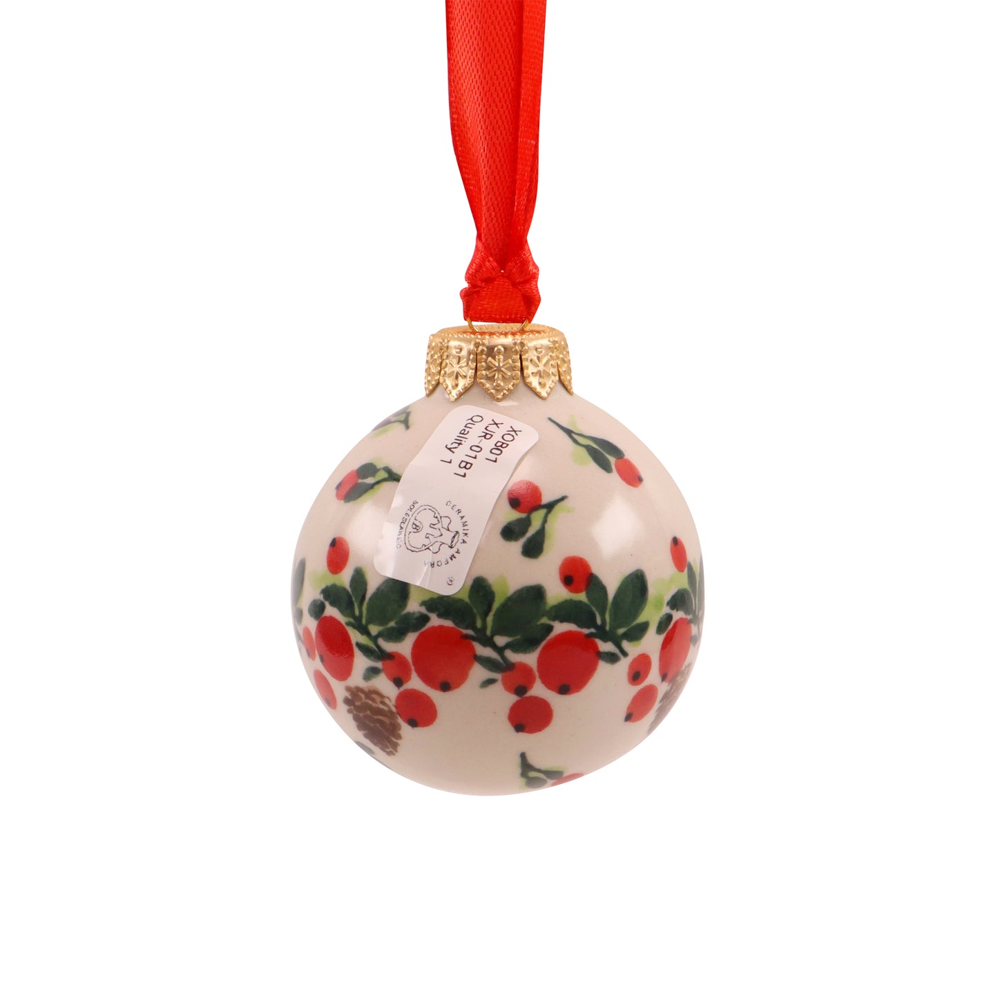 2.5" Round Ornament. Pattern: Pine Bunch