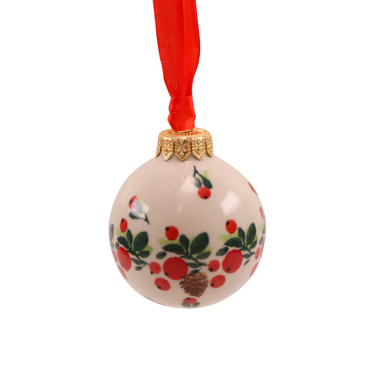 2.5" Round Ornament. Pattern: Pine Bunch