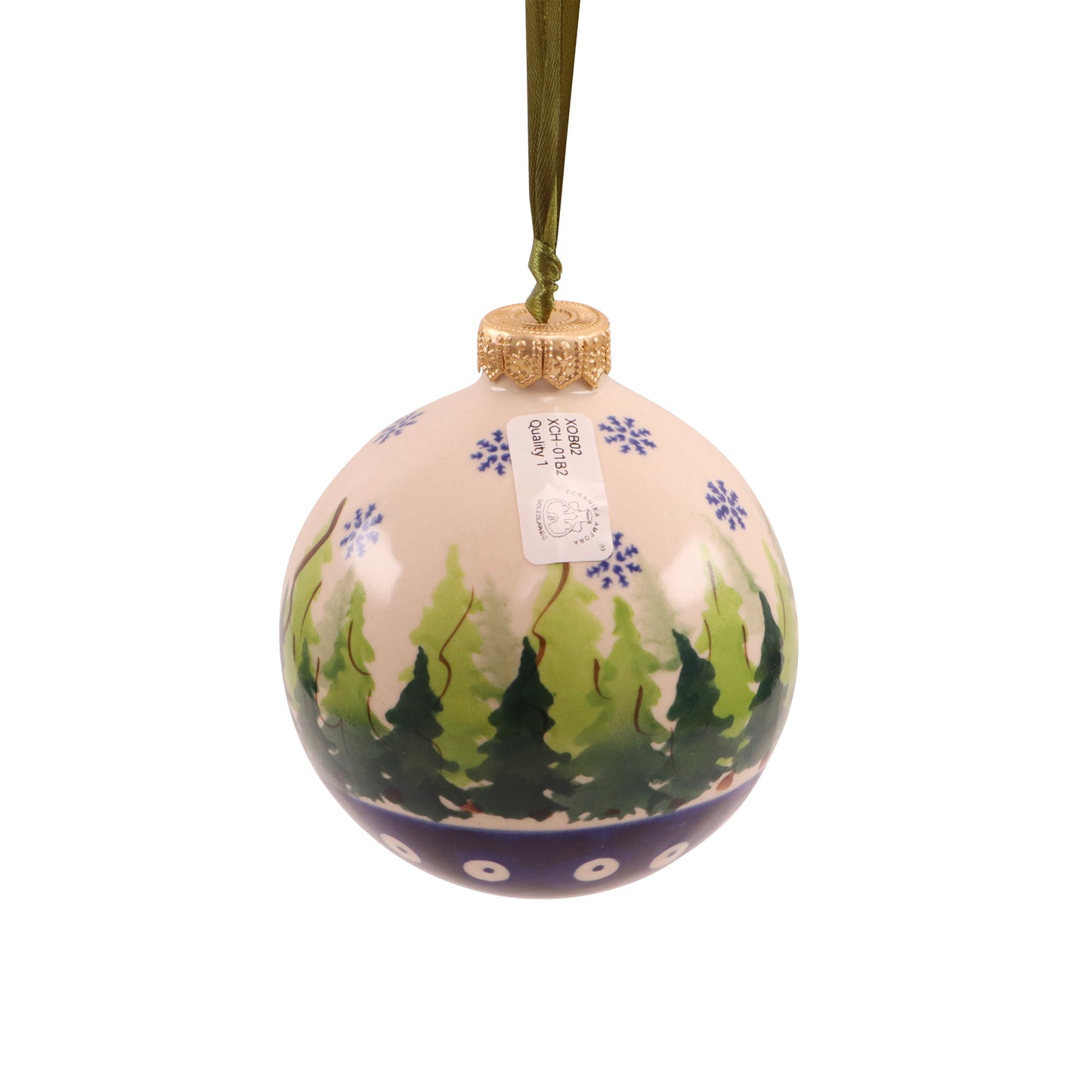 3.5" Round Ornament. Pattern: Forest Fir