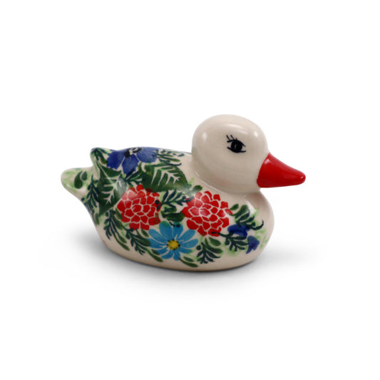 4"x2.5" Duck Figurine.Pattern: Garden Vibe