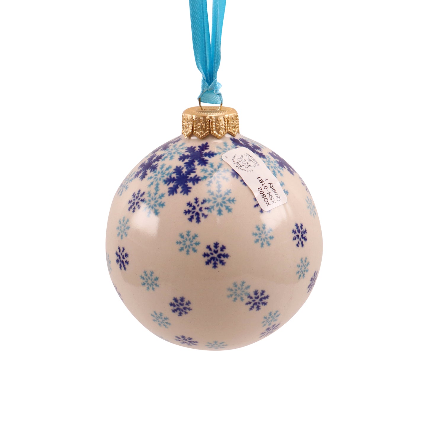 3.5" Round Ornament. Pattern: Snowfall